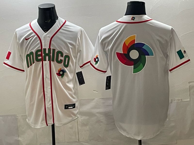 Men 2026 World Cub Mexico Blank White Game Nike MLB Jersey style 0020